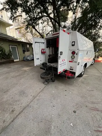 Magnet Plumbing service vehicle on-site for Grease Trap Cleaning in Del Mar Woods